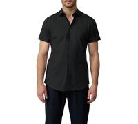 Tailored Fit: Feines Kurzarm-Hemd aus hochwertigem Baumwollstretch 40 schwarz 2160379.9999.40