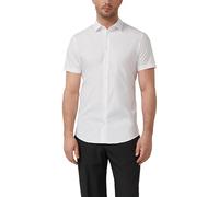 Tailored Fit: Kurzarmhemd aus Baumwollstretch mit Kentkragen 38 weiß 2174646.0100.38