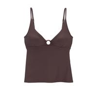 Tankini-Top S.OLIVER "Rome", Damen, Gr. 36, Cup A/B, braun, Polyamid, unifarben, Bikini-Oberteile, in verschiedenen Unifarben (53632614-36) braun