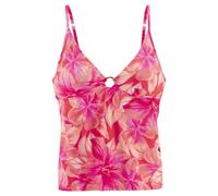 Tankini-Top S.OLIVER "Jayce", Damen, Gr. 36, Cup C/D, rosa (pfirsich bedruckt), Recycling-Polyamid, bedruckt, Bikini-Oberteile, mit hübschem Zierring (19573821-36) pfirsich bedruckt
