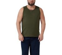 Tanktop mit Flammgarnstruktur und Logo-Print 4XL olive 2178987.7938.4XL