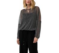 Transparente Bluse mit Glitzergarn und Schmucksteinen 44 schwarz 2173089.9999.44