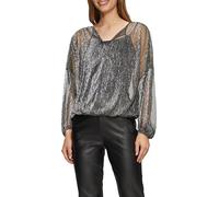 s.Oliver Transparente Meshbluse mit Glitzergarn und überschnittenen Schultern