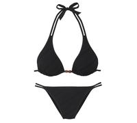 Triangel-Bikini S.OLIVER "Naila", Gr. 42, Cup C/D, schwarz, Microfaser, Polyamid, Strukturmuster, Bikini-Sets Triangel-Bikini, mit Struktur (16719268-42) schwarz