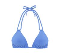 Triangel-Bikini-Top S.OLIVER "Oana", Damen, Gr. 34, Cup A/B, blau, Microfaser, Strukturmuster, Bikini-Oberteile, mit Strukturmuster (61982564-34) blau