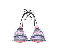 S.OLIVER Triangel-Bikini-Top Damen blau-rosé-gestreift Gr.40 Cup A/B