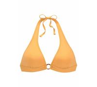 Triangel-Bikini-Top S.OLIVER "Rome", Damen, Gr. 36, Cup A/B, gelb, Polyamid, unifarben, Bikini-Oberteile, mit breitem Bündchen (53153154-36) gelb