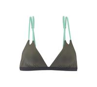 Triangel-Bikini-Top S.OLIVER "Yella", Damen, Gr. 40, Cup C/D, khaki, Obermaterial: 80% Polyamid, 20% Elasthan. Futter: 92% Polyester, 8% Elasthan, Bikini-Oberteile, mit Doppelträgern und kontrastfarbe