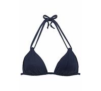 s.Oliver Triangel-Bikini-Top Spain, mit Raffung und Doppelträger 36, Cup C/D blau Damen Black White Trends Damenbademode 36, Cup C/D marine