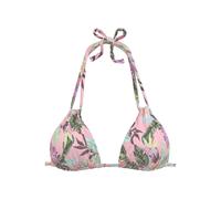 Triangel-Bikini-Top S.OLIVER "Azalea", Damen, Gr. 34, Cup A/B, rosa (rose, bedruckt), Microfaser, Recycling-Polyamid, floral, Bikini-Oberteile, im tropischen Druck (32730360-34) rose, bedruckt