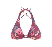 Triangel-Bikini-Top S.OLIVER "Marika" Gr. 38, Cup C/D, rot (rostrot, bedruckt) Damen Bikini-Oberteile Ocean Blue mit Zierring (84224059-38)