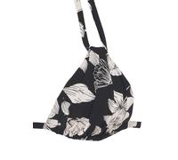 Triangel-Bikini-Top S.OLIVER "Lady", Damen, Gr. 42, Cup A/B, beige (schwarz, creme), Microfaser, Recycling-Polyamid, geblümt, Bikini-Oberteile, mit floralem Design (13103830-42) schwarz, creme