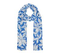 Plissierter Schal aus Webware und floralem Muster ONESIZE blau|weiß 2176986.56A9.ONESIZE