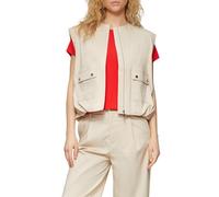 s.Oliver RED LABEL Relaxed Fit Weste aus Twill in Beige, Größe 42