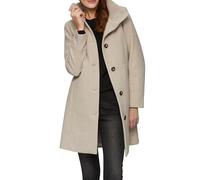 Twillmantel mit Strick-Stehkragen und Eingrifftaschen 46 Beige
