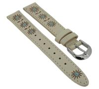 s. Oliver > Uhrenarmband 14mm beige Blumenmotiv Leder > SO-1825-LQ
