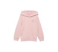Unisex Kapuzen-Sweatshirt mit Rippbündchen und kleinem Print-Detail 128/134 Rosa
