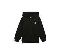 Unisex Kapuzen-Sweatshirt mit Rippbündchen und kleinem Print-Detail 104/110 schwarz 2160641.9999.104_110