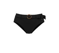 Highwaist-Bikini-Hose S.OLIVER "Rome", Damen, Gr. 42, N-Gr, schwarz, Microfaser, Polyamid, unifarben, Badehosen, mit abnehmbarem Gürtel (39758652-42) schwarz