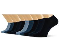 s.Oliver Unisex Sneakersocken 10er-Pack, gekämmte Baumwolle, Blau Größe 35-38