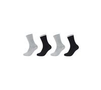 Socken S.OLIVER "Socken 4er Pack", Damen, Gr. 39-42, schwarz, 75% Baumwolle, 23% Polyester, 2% Elasthan, gestreift, Socken Socken (88559623-39) schwarz