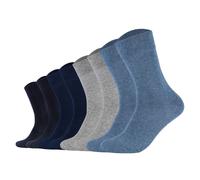 s.Oliver Unisex Socken, 8er Pack - Kurzsocken, einfarbig Blau/Grau 43-46