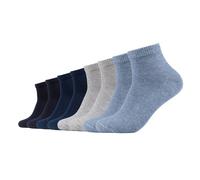s.Oliver Unisex Socken, 8er Pack - Quarter, einfarbig Blau/Grau 39-42