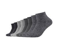 s.Oliver Unisex Socken, 8er Pack - Quarter, einfarbig Schwarz/Grau 35-38