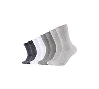 s.Oliver RED LABEL Socken mit elastischem Rippenbündchen im 6er-Pack in Mittelgrau Melange, Größe 39-42
