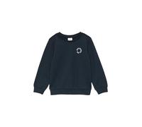 s.Oliver Unisex Sweatshirt mit Rippbündchen und kleinem Print-Detail Navy 116/122