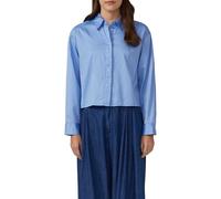 Verkürzte Bluse mit verdeckter Knopfleiste 38 blau 2174256.5141.38
