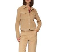 Verkürzte Cordjacke mit Druckknöpfen 44 braun