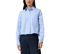 Hemdbluse S.OLIVER BLACK LABEL, Damen, Gr. 42, blau, Web, Obermaterial: 69% Baumwolle, 26% Polyamid, 5% Elasthan, unifarben, regular fit normal, Manschette, Blusen Hemdbluse, mit Brusttasche (27332613