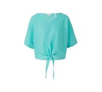 Verkürzte Leinenmix-Bluse im Relaxed Fit 38 türkis 2165746.6099.38