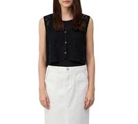 Verkürzte Weste aus Häkelspitze XS Beige 2166279.8105.XS