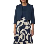 Boleroblazer S.OLIVER BLACK LABEL, Damen, Gr. 46, blau, Obermaterial: 97% Baumwolle, 3% Elasthan. Futter: 100% Polyester, unifarben, casual, regular fit, Langarm gerader Abschluss, Blazer (46794167-46