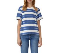 Verkürztes Baumwoll-Streifen-T-Shirt mit Patch 36 blau|weiß 2167882.55G6.36