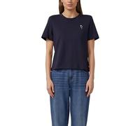 Verkürztes Baumwoll-T-Shirt mit Artwork 44 blau 2176221.59D0.44