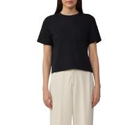 s.Oliver T-Shirt Damen verkürztes Interlockjersey Schwarz Größe 46