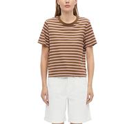 Verkürztes T-Shirt mit Streifen 46 braun|mehrfarbig 2179329.89H2.46