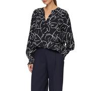 Viskosebluse mit All-over-Print und Smok-Detail am Ärmel 36 blau 2162291.59A0.36