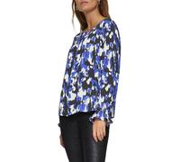 Viskosebluse mit Plisseeärmeln 42 blau|schwarz 2157973.99A1.42