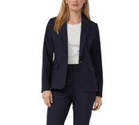 Jackenblazer S.OLIVER BLACK LABEL, Damen, Gr. 44, navy, Web, Obermaterial: 62% Polyester, 33% Viskose, 5% Elasthan. Futter: 100% Polyester, unifarben, tailliert hüftbedeckend, V-Ausschnitt, Blazer, mi