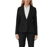 Jackenblazer S.OLIVER BLACK LABEL, Damen, Gr. 38, schwarz, Web, Obermaterial: 62% Polyester, 33% Viskose, 5% Elasthan. Futter: 100% Polyester, unifarben, tailliert hüftbedeckend, V-Ausschnitt, Blazer,