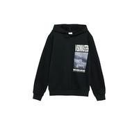 Wärmendes Kapuzen-Sweatshirt mit Frontprint 158/164 schwarz