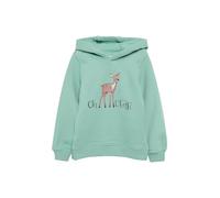 s.Oliver Wärmendes Kapuzen-Sweatshirt mit Glitzerprint helles türkis 104/110