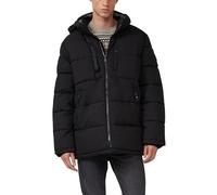 Wasserabweisende Pufferjacke mit abnehmbarer Kapuze und sportiven Details 3XL schwarz 2167451.9999.3XL