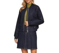 Wattierte Bomberjacke aus Denim 40 blau
