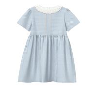 Fein gestreiftes Kleid in Leinenoptik mit Spitzendetails 68 blau|weiß 2176074.54N1.68