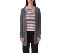 Strickjacke S.OLIVER, Damen, Gr. 40, dunkelgrau melange, Strick, Obermaterial: 50% Baumwolle, 25% Polyamid, 14% Polyacryl, 8% Wolle, 3% Elasthan, meliert, regular fit ca. Mitte Oberschenkel, Rundhals,